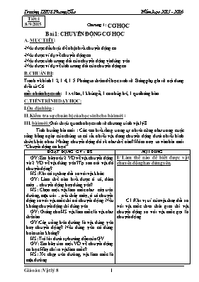 Giáo án Vật lý 8 - Trường THCS Phong Bắc